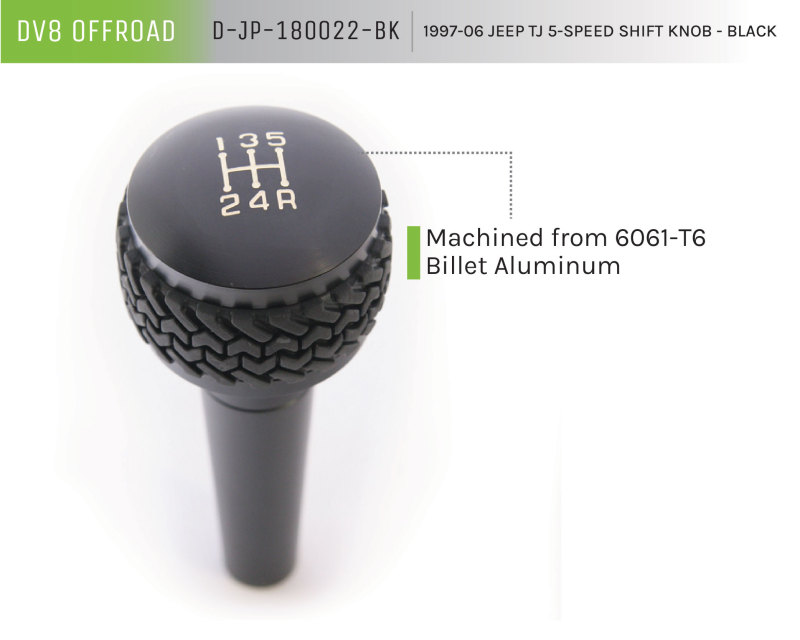 Jeep Wrangler TJ Shift Knob - DV8 Offroad - 5-Speed - Black - `97-`06